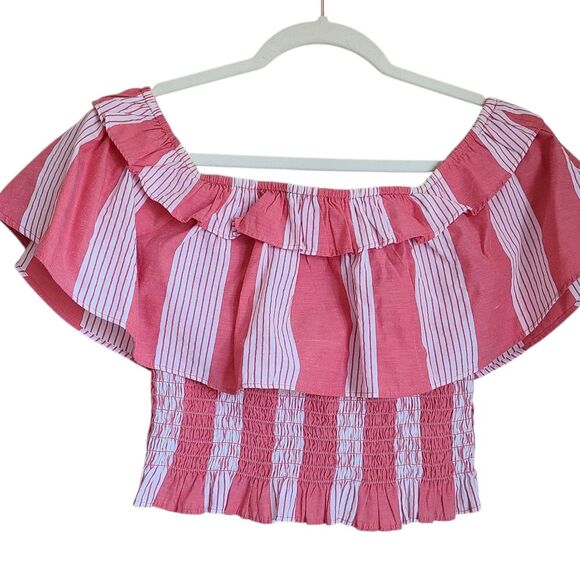 american eagle outfitters off shoulder ruffle crop top size S - Picture 1 of 7